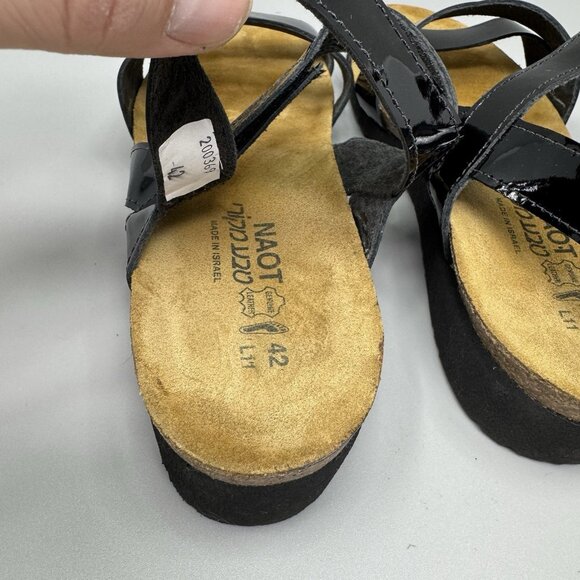 NAOT Women’s Kayla Three Strap Sandal Black Size 42 US 11 Orthopedic Comfort - Picture 5 of 6